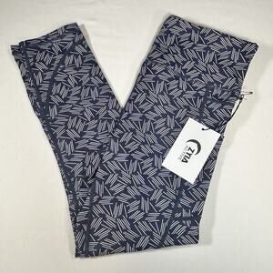 Zyia 8-10 Leggings Light N Tight High Rise 7/8 Navy Blue Print NWT